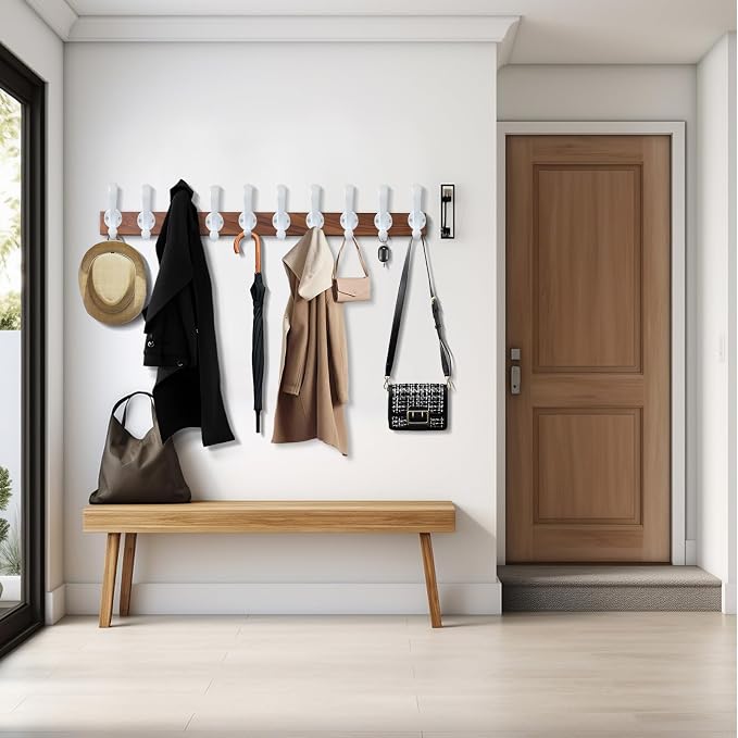 10 Pack Coat Hooks Wall Mount Heavy Duty Utility Retro Double Hooks - Image 6