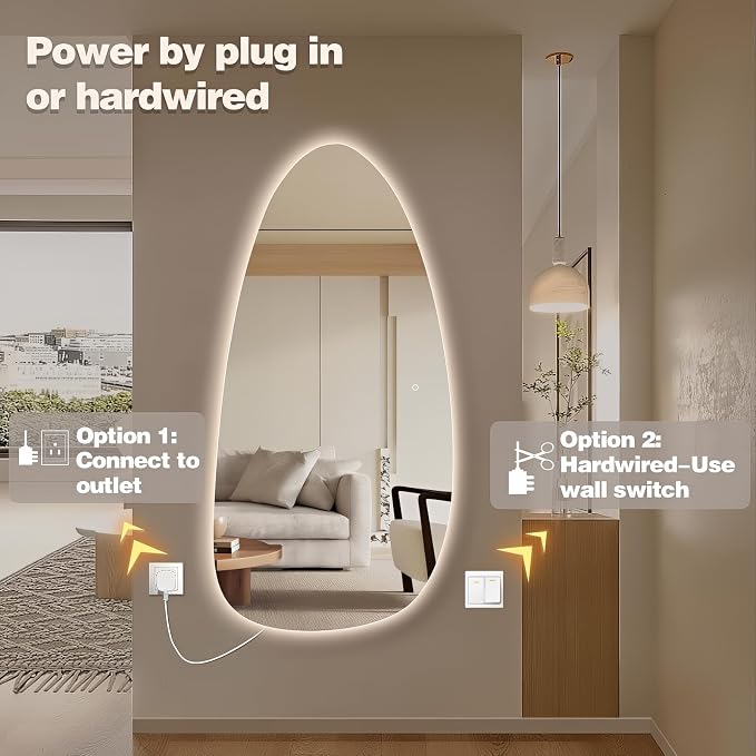 Led Full Body Mirror, Frameless Hanging Dressing Mirrors - Image 6
