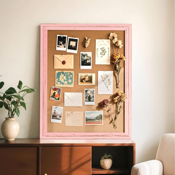 Cork Bulletin Board, Decorative Hanging Pin Board Tack Board - Image 7