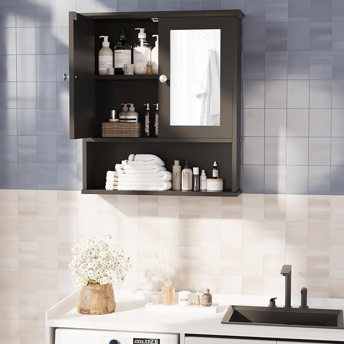 Bathroom Wall Cabinet with Mirror, Bathroom Mirror Cabinet Wall Mounted - Image 7