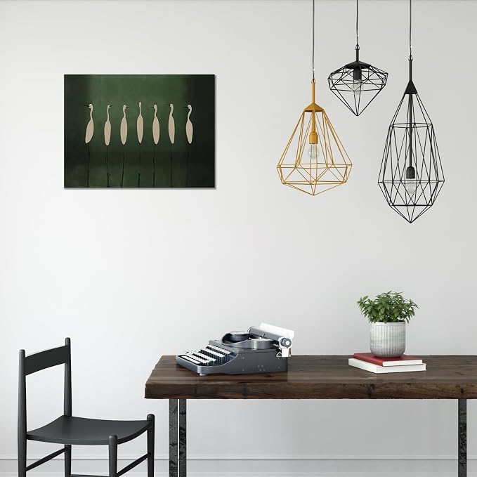 ALMLZL Egret Canvas Wall Art Elegant White Birds Heron Poster Minimalist - Image 4