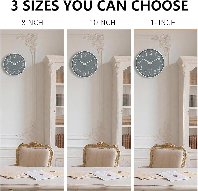 Silent Wall Clocks Battery Operated 8 Inch, Analog Wall Clock - Image 8