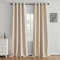 IGEMAEVE Beige Curtains 108 Inch Length 2 Panels Set, Light Filtering Curtains by IGEMAEVE