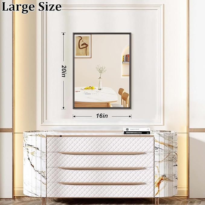 AAZZKANG Rectangular Metal Frame Mirror Retro Bathroom Bedroom Wall Mirrors - Image 2