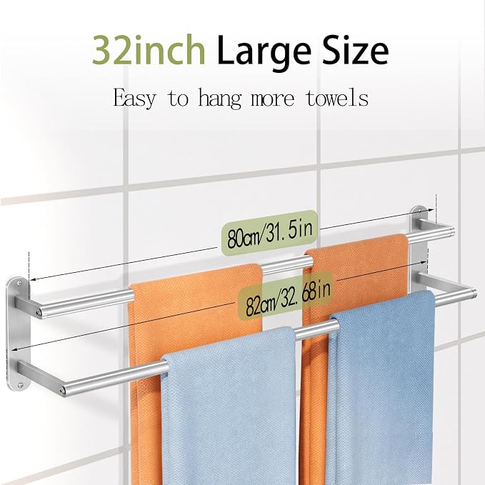 Double Towel Bar 32 Inch, Towel Rack - Image 4