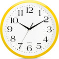 Bernhard Products Yellow Wall Clock 12 inch Silent Non Ticking Battery Operated by BernhardProducts