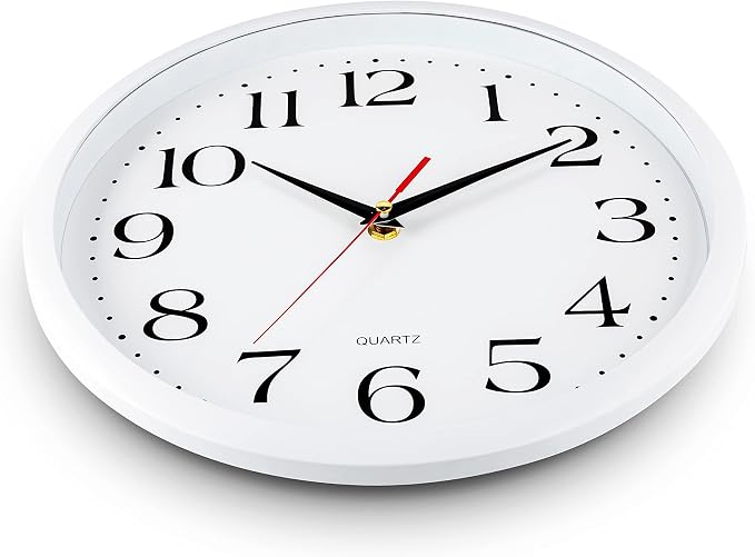 Bernhard Products White Wall Clock Silent Non Ticking, 12 Inch Quality Quartz - Image 4