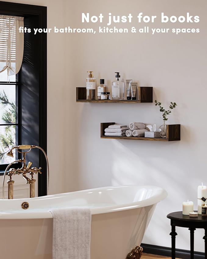 Wall Bookshelf, U Shaped Floating Bookshelf, Hanging Bookshelves - Image 3