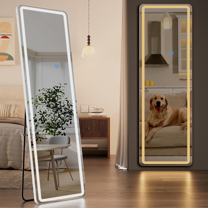 Koonmi LED Full Length Mirror, Lighted Floor Mirrors by KOONMI