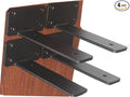 4 Pack - 6 inch Black Hidden L Shelf Bracket Iron Floating Shelf Brackets by MHMYDZ