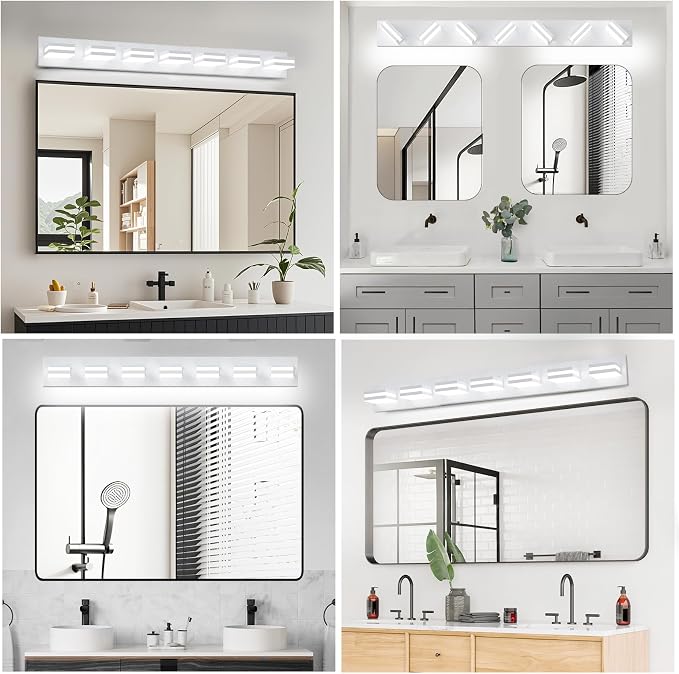 IZORRO LED Modern Bathroom Lights Fixtures, Matte White Acrylic Wall Lighting - Image 8