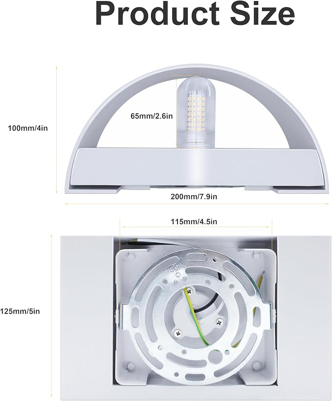 KICAAO Modern LED Wall Sconce, Warm White 3000K, Hardwired Indoor Wall Lights - Image 5
