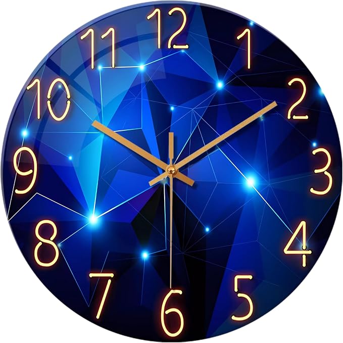 Extra Large Wall Clocks for Living Room Decor 24 Inch Glass Blue Clock Battery by Constantplanet%E6%97%97%E8%88%B0%E5%BA%97