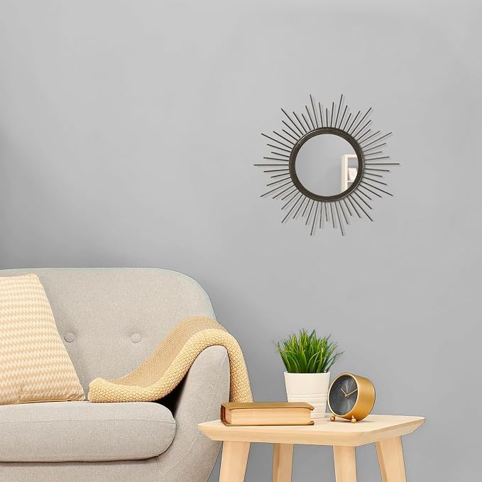 Sunburst Spoked Mirrors for Wall Boho Home Round Wall Art Mirror Classic Metal - Image 3
