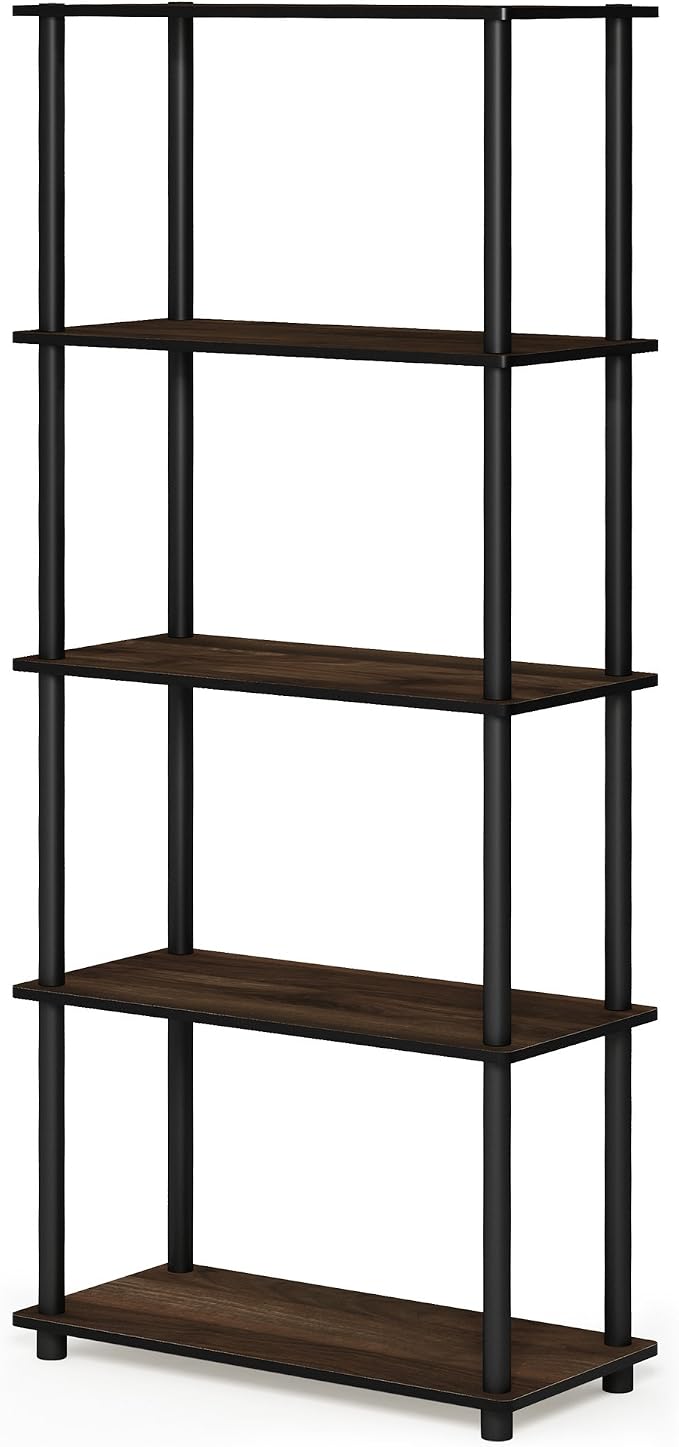Furinno TURN-N-TUBE Storage Shelves, 5-Tier Book Shelf, Corner Shelf, Toolless - Image 5