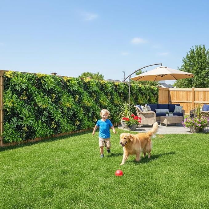 40" x 20" 3D Artificial Grass Wall Panel, UV Resistant Greenery Backdrop - Image 9