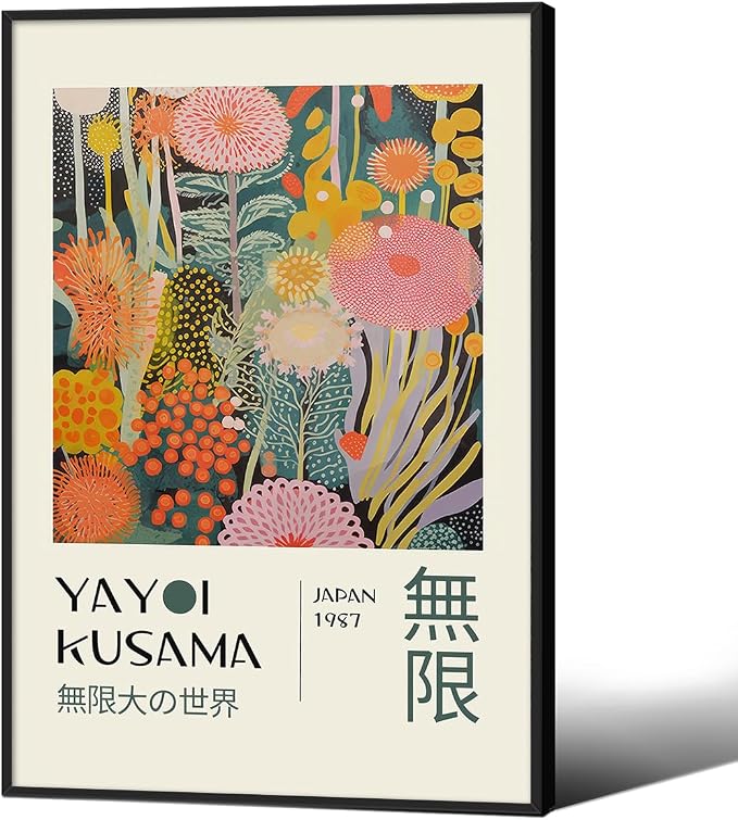 Abstract Yayoi Kusama Posters Japanese Wall Art Vintage Tokyo Aesthetic Prints by Unknown