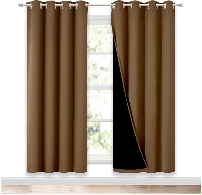 NICETOWN 100% Blackout Window Curtain Panels, 2 Pieces, 52-inch Wide Per Panel by NICETOWN