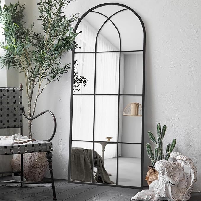 Mirror Full Length, Window Pane Wall Black Full Body Mirrors, Oversize - Image 3