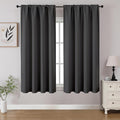 CUCRAF Dark Grey Blackout Curtains 45 inch Length 2 Panels Set, Rod Pocket Room by CUCRAF
