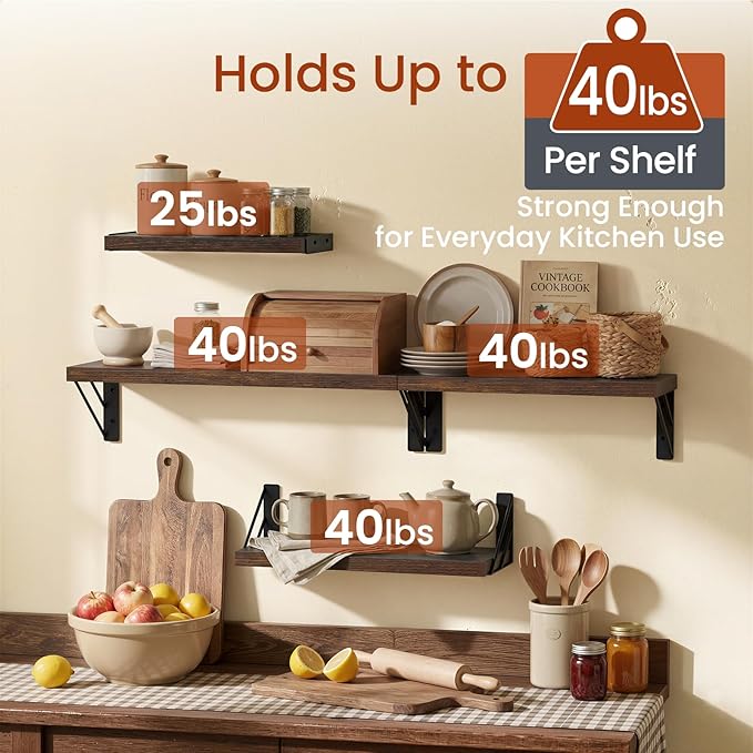 BAYKA Wall Shelves for Bathroom Decor, Floating Wall Shelves for Living Room - Image 4