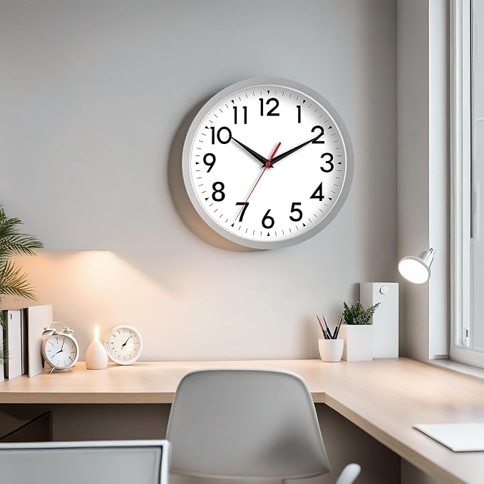 DAXSMY Wall Clock Modern Battery Operated 10 Inch Simpel Silent Non Ticking - Image 7