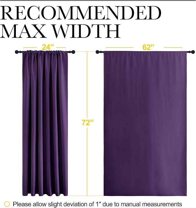 NICETOWN 2 Panels Blackout Curtains, Rod Pocket Window Curtains Room Darkning - Image 6