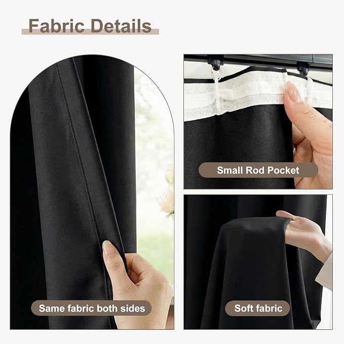 hoeflife Blackout Curtains for Bedroom Room Darkening Curtains for Living Room - Image 3