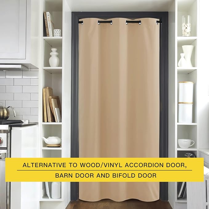 NICETOWN Sound Barrier Door Curtain, Laundry Room Divider - Image 4
