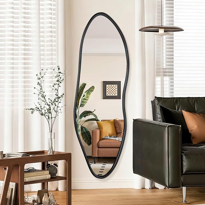 Irregular Full Length Mirror, Large Asymmetrical Wall Mirrors by TheiaMo