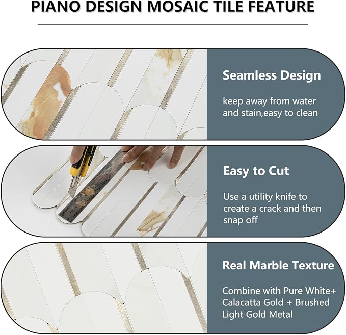 Vamos Tile Peel and Stick Backsplash Seamless Tile, 10 Sheets Stick on - Image 8