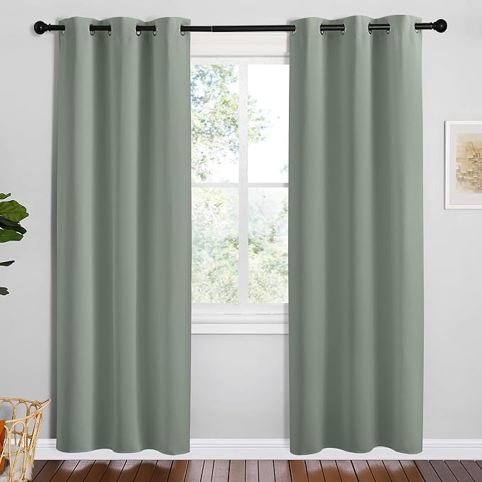 NICETOWN Greyish Green Room Darkening Curtains by NICETOWN