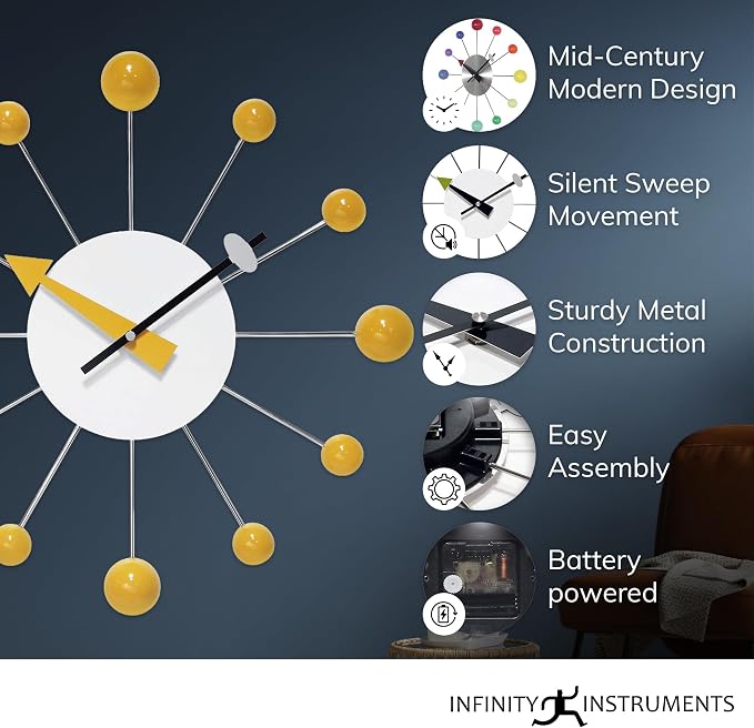 Infinity Instruments LTD. Orb Spoke Starburst Wall Clock - Image 4
