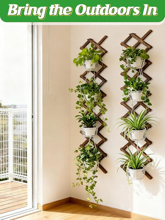 4Packs 13x78in Expandable Wood Wall Trellis - Image 6