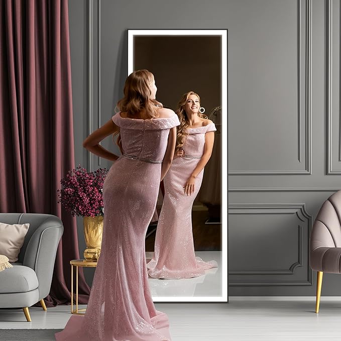 Kosmonia 71x28 Full Length Mirror, Dimmable 3 Color LED Light w/Light Memory - Image 3