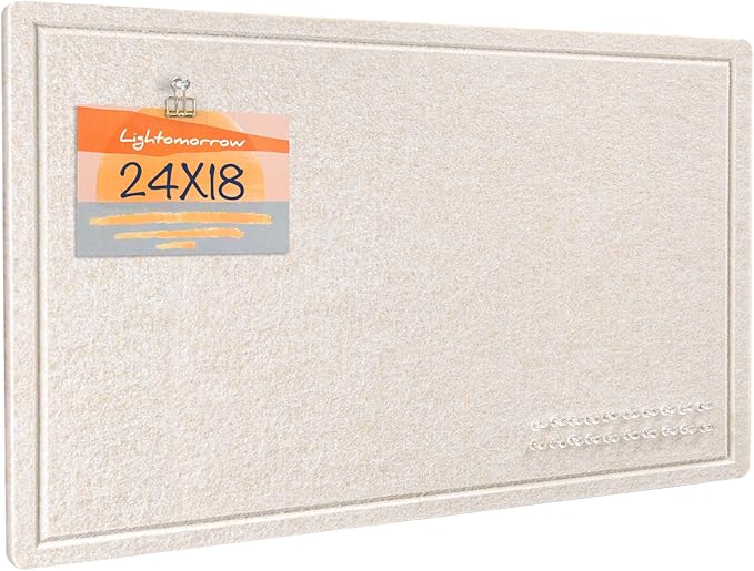 Lightomorrow Bulletin Board, 24 x 18 inches Decorative Felt Pin Board, Vision by Lightomorrow