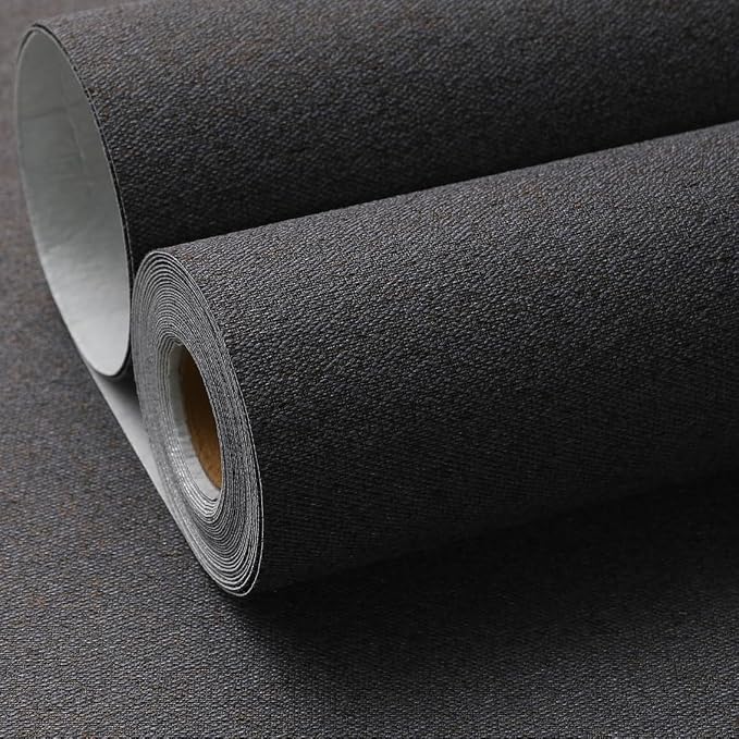 SHUFA Navy Blue Brown Cotton-Like Textured Grasscloth Wallpaper Matte Thick - Image 2