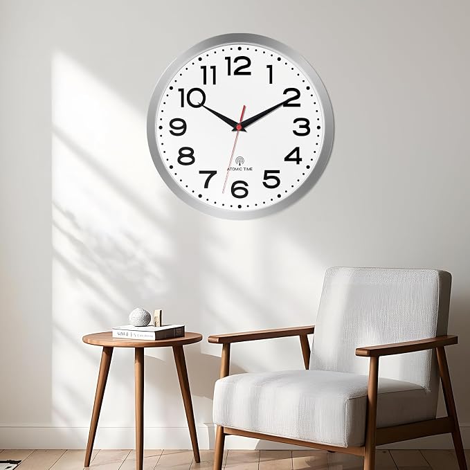 Roymnie Atomic Wall Clock 14 Inch, Modern Clock Battery Operated Classic Analog - Image 7