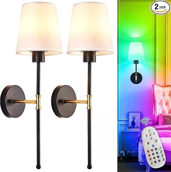 Depuley Battery Operated Wall Sconce: Set of 2 Wireless Wall Lights by Depuley