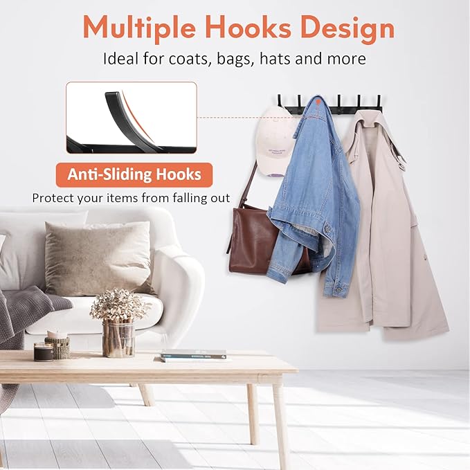Optish Coat Rack Wall Mount, Wall Hooks - Image 5