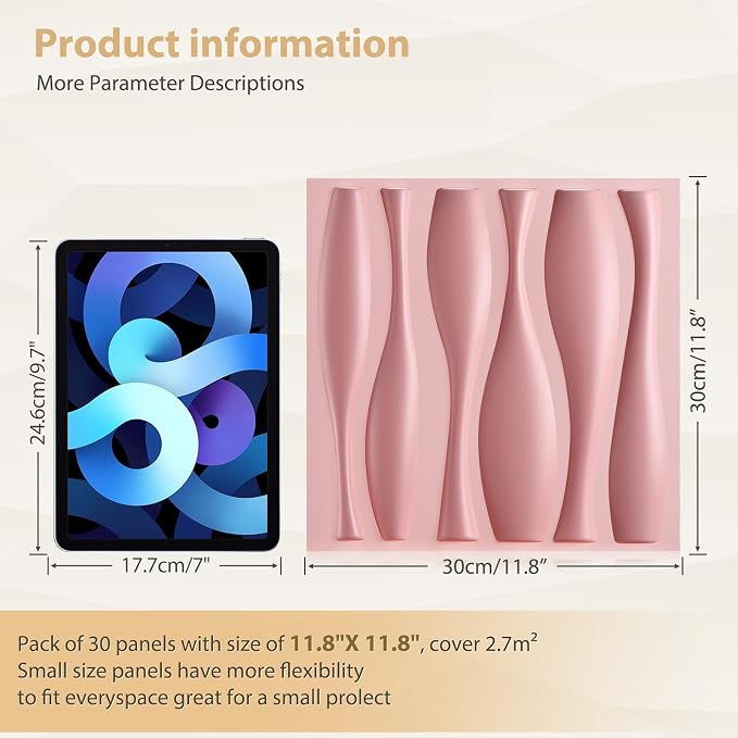 Heikki 30 Pack 3D Wall Panel for Interior Wall Décor, PVC Flower Textured Wall - Image 4