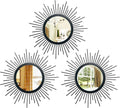3 Set Black Mirrors for Wall Decor Metal Mirrors Small Mirror Sets Hanging by Cityelf