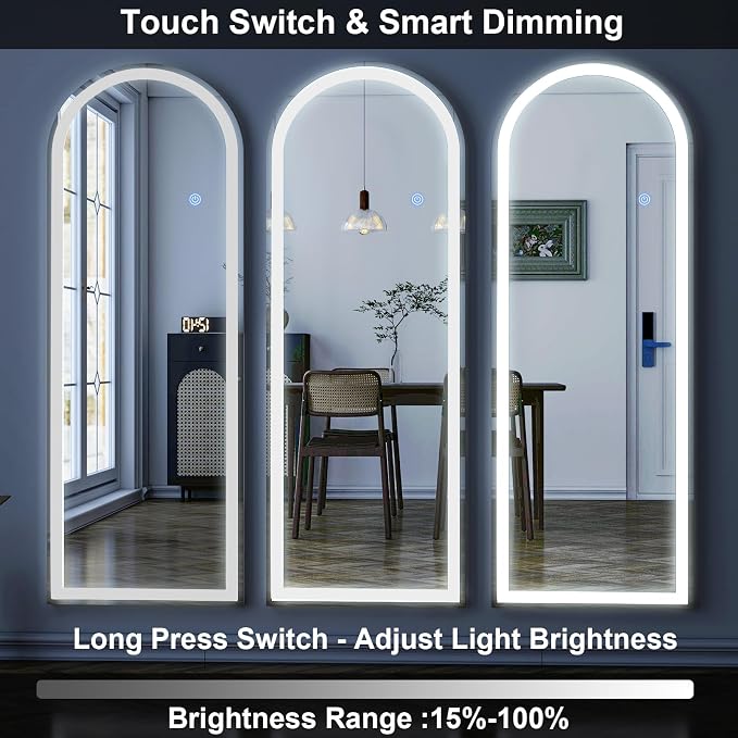 GLSLAND 20"x56" Arched LED Full Length Mirror - Image 3