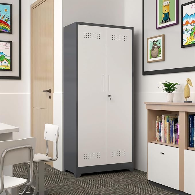 GREATMEET Metal Garage Storage Cabinet, Locking Utility Cabinet - Image 6