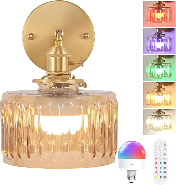 Shenmoyl Vintage Battery Operated Wall Sconce by Shenmoyl