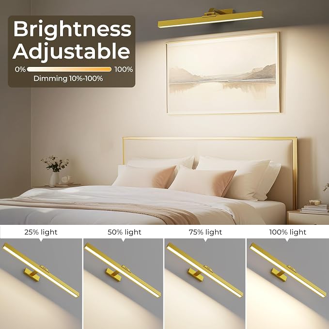 Afyuol Picture Lights for Wall, Battery Operated Picture Light 24in Gallery - Image 5