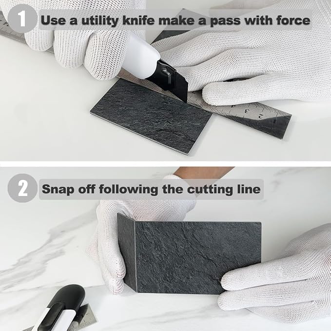 AULIGET 100 Piece Black Slate Peel and Stick Backsplash Wall Tiles, Laundry Room - Image 7
