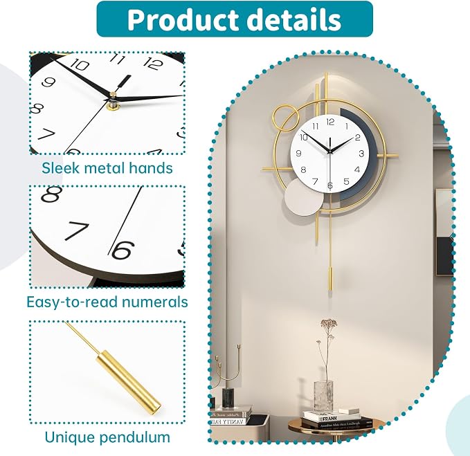 Large Wall Clocks for Living Room Decor Modern Wall Clock Battery Operated - Image 5