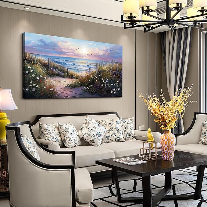 hyidecorart Large Wall Art For Living Room Canvas Wall Decor For Bedroom Blue - Image 2
