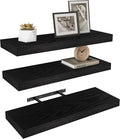 Vervida® 3 Pack Black Floating Shelves, Holds Up to 37 Lbs, by Vervida